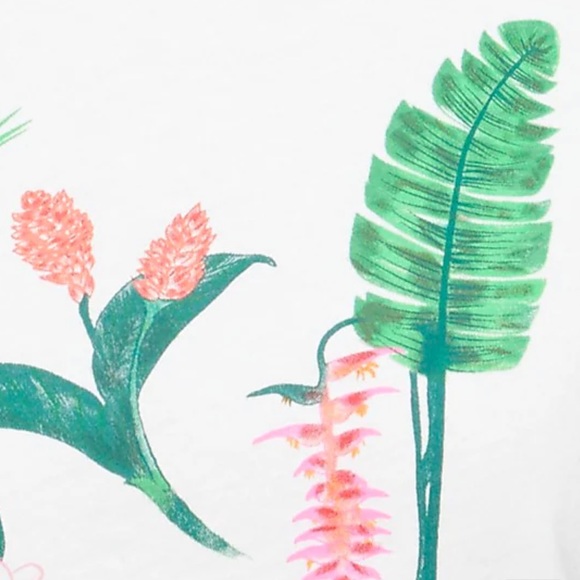 J. CREW Graphic Tee Tropical Plant Palm Flower Graphic Crew Neck T-shirt - Picture 7 of 12